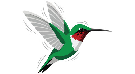 Obraz premium Vibrant hummingbird flight gracefully depicted against a stark white backdrop artwork illustration design graphic vector style design art fly