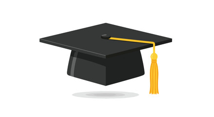 Vector Illustration Depicting a Graduation Cap Symbolizing Academic Achievement and Successful Completion of Education Goals