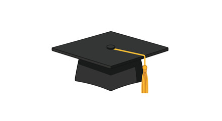 Illustration of a graduation cap on a white background signifying academic achievement and educational attainment ready for vector design 59
