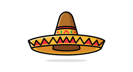 Stylized sombrero illustration showcases vibrant colors, detailed design, and cultural heritage symbolism with festive flair creating a celebratory