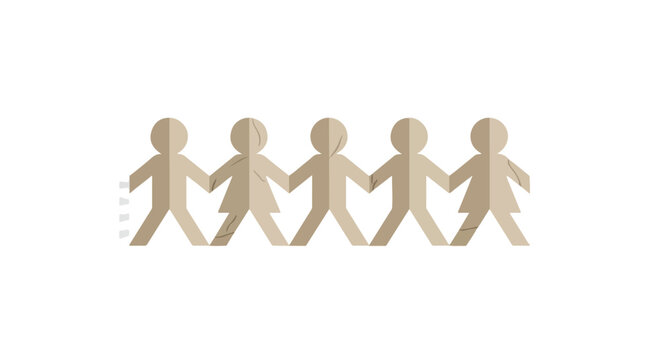 Paper Chain of People: Conceptual Illustration of Community, Teamwork, and Interconnectedness of Diversity