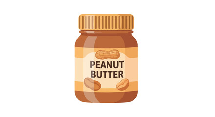 Stylized peanut butter jar vector art illustration, a sweet and savory spread ideal for healthy eating and delightful culinary creations