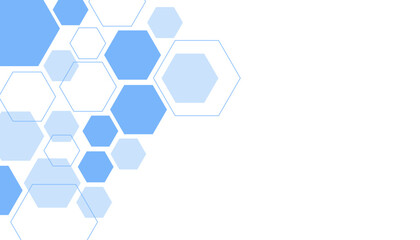 Abstract blue hexagon shape for frame illustration design