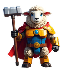 Sheep warrior with hammer