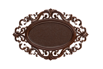 Ornate wooden oval frame