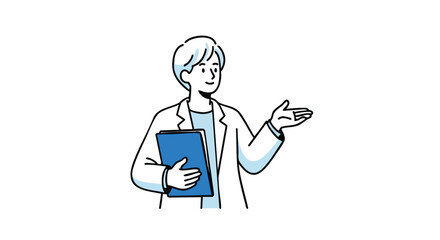 Doctor Holding Clipboard Explaining Medical Information