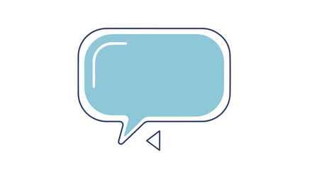 Minimalist communication icon featuring a stylized speech bubble representing digital dialogue and conversation in a sleek modern design