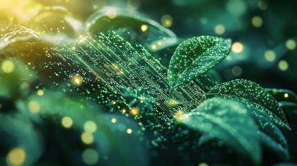 Fototapeta premium Technology nature leaves