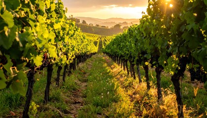 Fototapeta premium Vineyard at sunrise