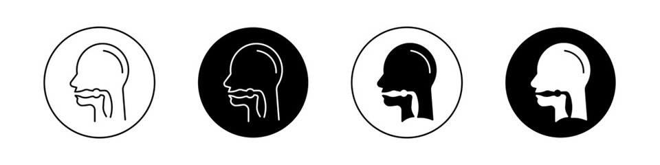Swallowing reflex icons vector graphics collection on white background