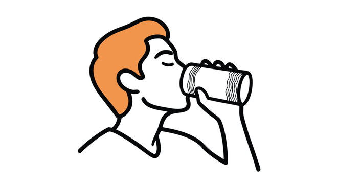 Enjoying a refreshing drink, a moment of pure bliss and simple pleasure captured in art
