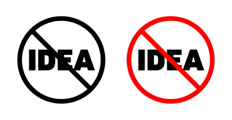 No Idea sign vector graphics collection on white background