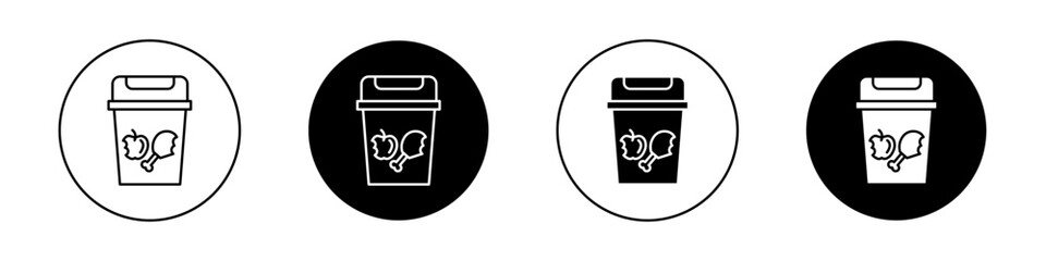Food waste icons vector graphics collection on white background