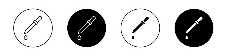 Dropper pipette icons vector graphics collection on white background