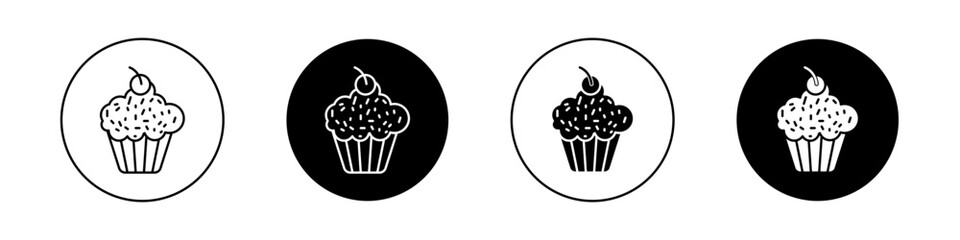 Cupcake icons vector graphics collection on white background