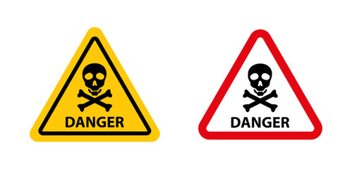 Danger signs vector graphics collection on white background