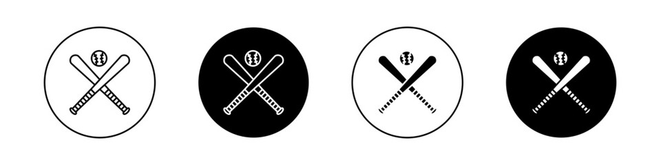 Baseball icons vector graphics collection on white background