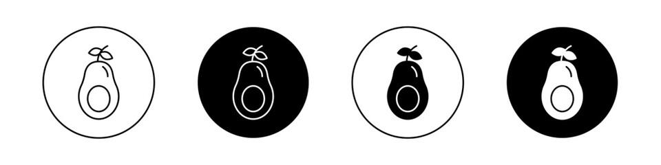 Avocado icons vector graphics collection on white background