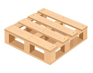 Isometric view of a wooden pallet