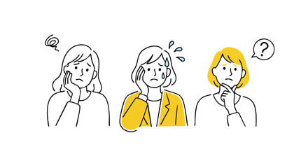 Stressed women showcase diverse negative emotions and problem-solving in challenging times