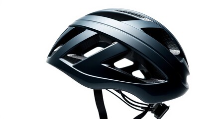 Fototapeta premium Sleek bicycle helmet, matte finish, white background, cycling helmet, bicycle