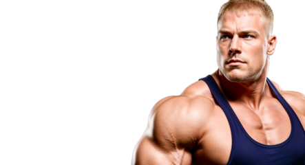 Powerful Fit Man Training Indoors   PNG