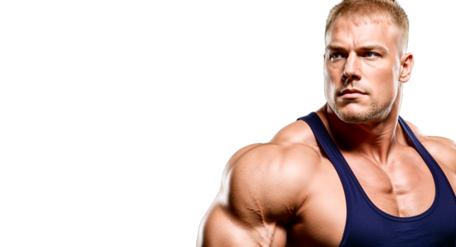 Powerful Fit Man Training Indoors   PNG