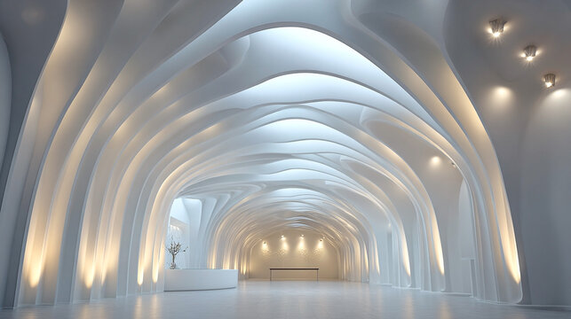 White architecture shows linear texture, forms a clean, modern backdrop. Great for corporate branding, interior design, or zoom video background.