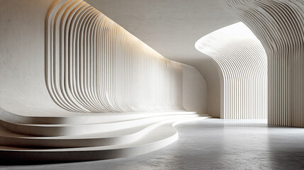 White wave pattern creates modern texture, casting soft shadows. It's suitable for branding, product display, or video backdrop.