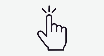 Dynamic hand cursor icon signaling a click action for digital engagement and choice