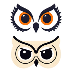 Obraz premium A cute cartoon owl character with big eyes and glasses is a fun and happy vector illustration
