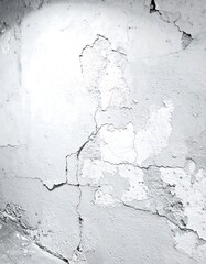Obraz premium Cracked, weathered white wall