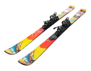 Ski set with skis and poles on a white background.