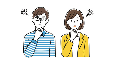 Thoughtful man and woman pondering a problem, seeking solutions and clarity together