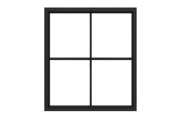 Black window frame dividing the view into four transparent sections, perfect for showcasing different scenes or images