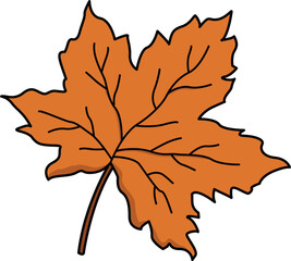 Fototapeta premium Autumn thanksgiving leaf with warm orange color and detailed veins symbolizing cozy fall season and festive thanksgiving celebration