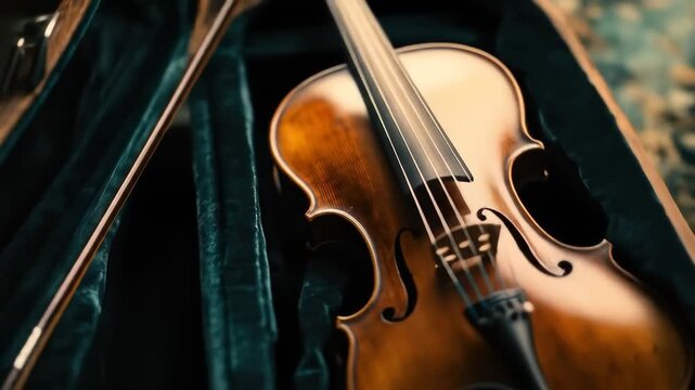 Artistic violin musical instrument, a symbol of classical music and artistic dedication
