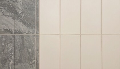 Neutral Toned Wall Tiles with Marble Accent Square Pattern for Interior Design and Decor