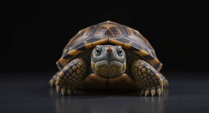 A Close-Up Shot of an Exotic Reptile on Black Background