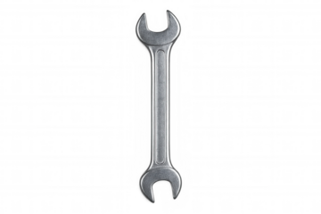 Chrome wrench tool isolated on transparent background, ideal for concepts related to fixing, repairing, and maintenance