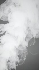 Abstract White Smoke on Gray Background for Creative Design and Visual Effects