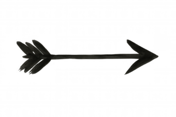 Watercolor hand-drawn right-pointing arrow, transparent background, lending creative graphic design versatility