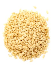 Fototapeta premium Pile of pale beige sesame seeds