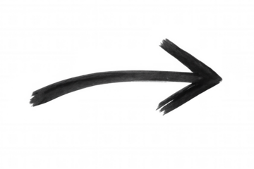 Hand-drawn arrow symbol is pointing to the right, indicating direction with dynamic brushstrokes on a transparent background
