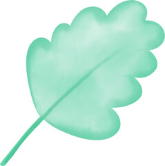 Green Leaf Illustration with Cute Soft Texture