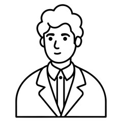 Simple line art silhouette of a man wearing a suit and tie