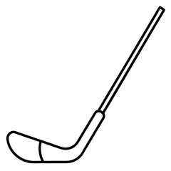Simple black outline of a golf club on a white background silhouette