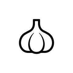Simple Black and White Garlic Bulb Icon for Cooking and Health Benefits