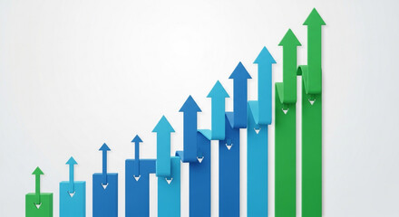 Dynamic upward arrows signify business growth and success in a modern, clean visual
