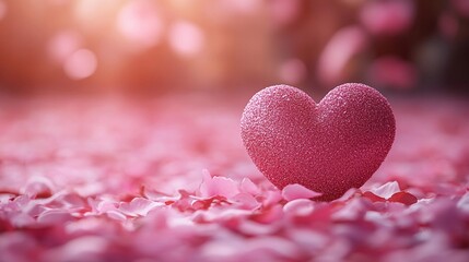 Obraz premium Soft pink heart on blurred background perfect for valentines wedding or romantic design